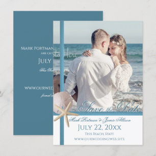 Invitación Boda de Playa Estrella de Mar Dólar de Arena Salva
