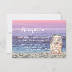 Invitación Boda de Playa Estrella de Mar y Recepción en Tarro