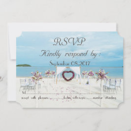 Invitación Boda de playa floral arbor RSVP