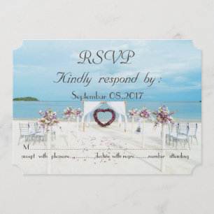 Invitación Boda de playa floral arbor RSVP