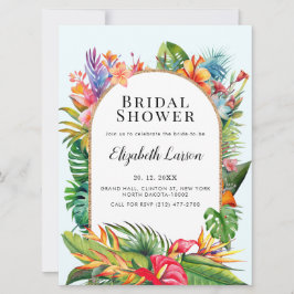 Invitación Boda de Playa Floral de hojas tropicales