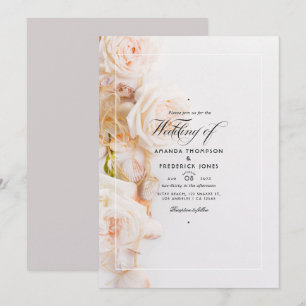 Invitación Boda de playa floral elegante