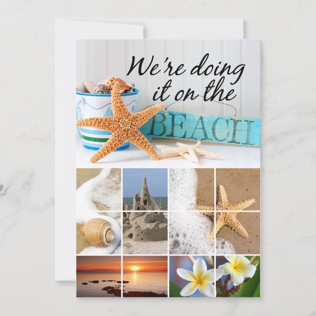 Invitación Boda de playa informal de las estrellas de mar (Anverso)