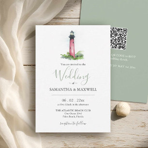 Invitación Boda De Playa Júpiter Lighthouse En Florida