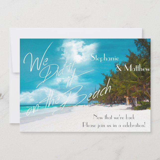 Invitación Boda de playa Lo hicimos en la boda de playa Annou (Anverso)