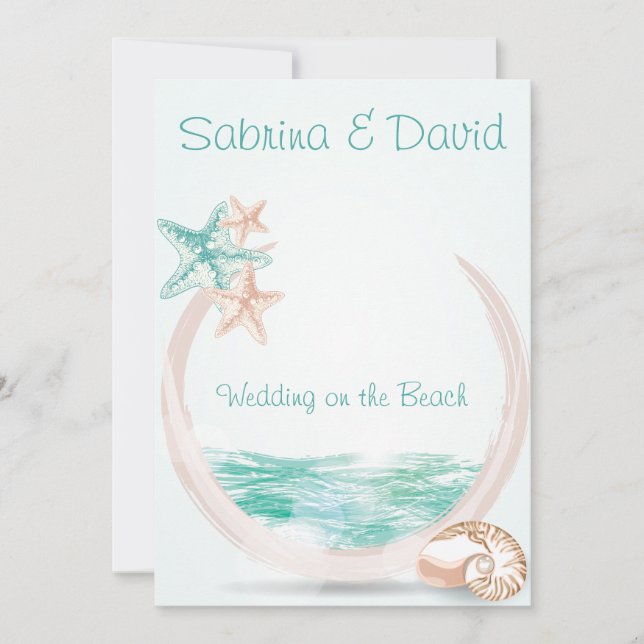 Invitación Boda de playa Ocean Breeze (Anverso)