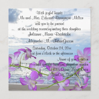 Invitación Boda de playa Orquídeas Tropicales