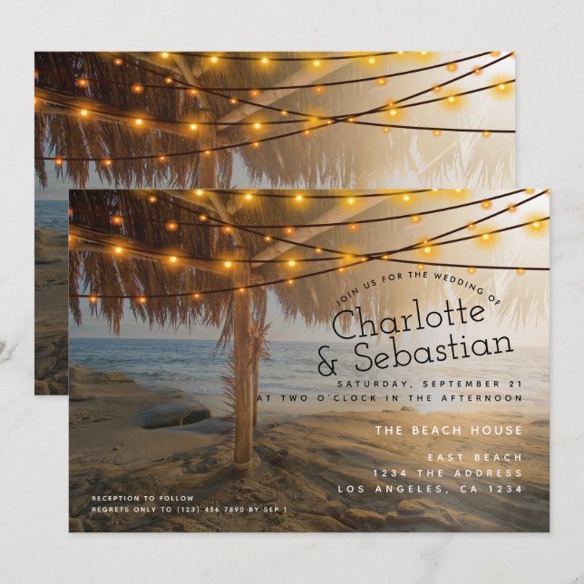Invitación Boda de playa personalizada (Anverso / Reverso)
