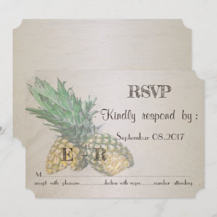 Invitación Boda de playa piña RSVP