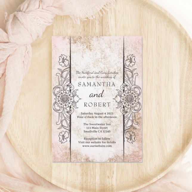 Invitación Boda de playa romántica Pearl Rosada (Subido por el creador)