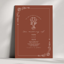 Boda de Playa Rústica Terracota Lobster de Line Ar