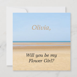 Invitación Boda de playa serás mi carta de chica de flores
