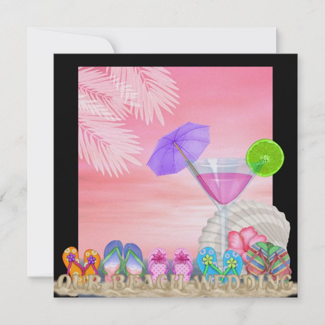 Invitación Boda de playa - SRF (Anverso)