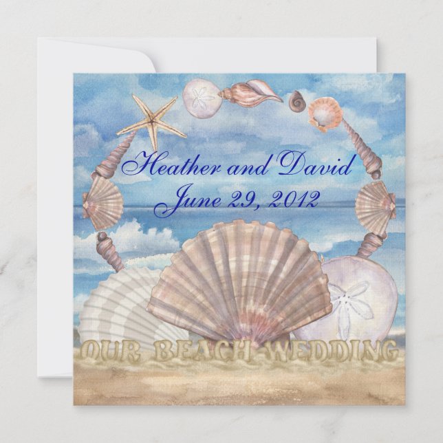 Invitación Boda de playa - SRF (Anverso)