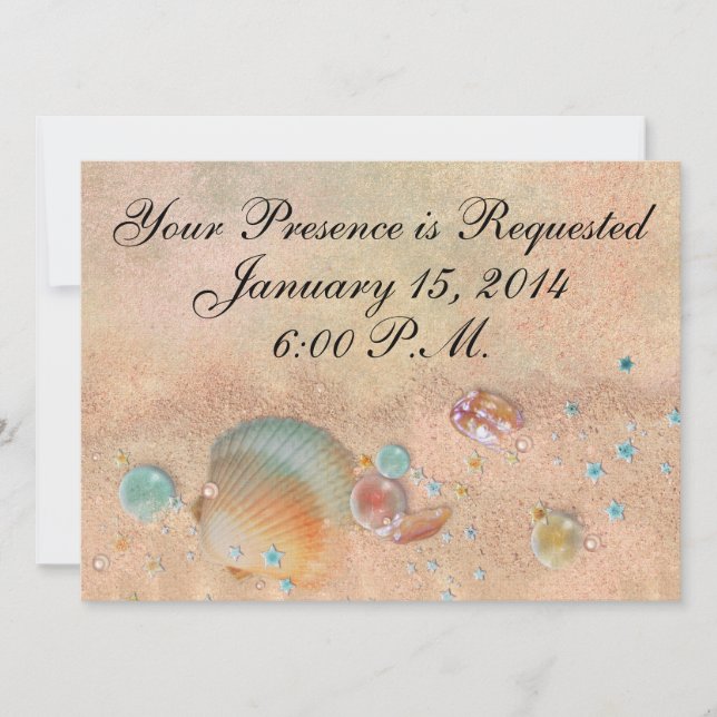 Invitación Boda de playa - SRF (Anverso)