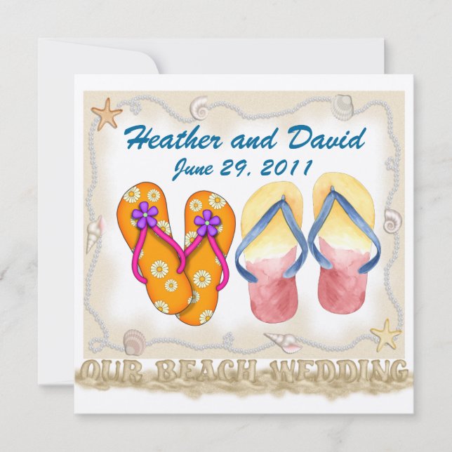 Invitación Boda de playa - SRF (Anverso)