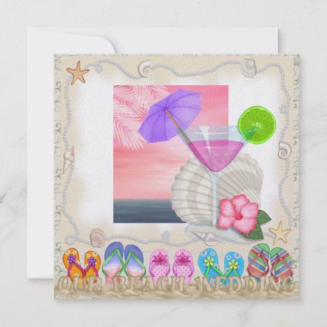 Invitación Boda de playa - SRF (Anverso)