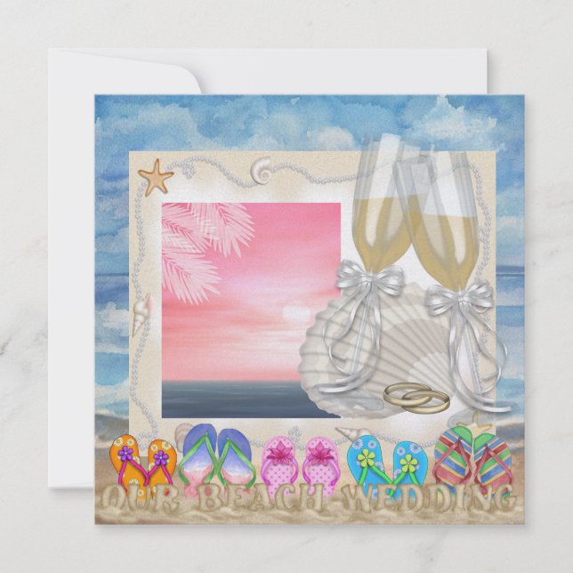 Invitación Boda de playa - SRF (Anverso)