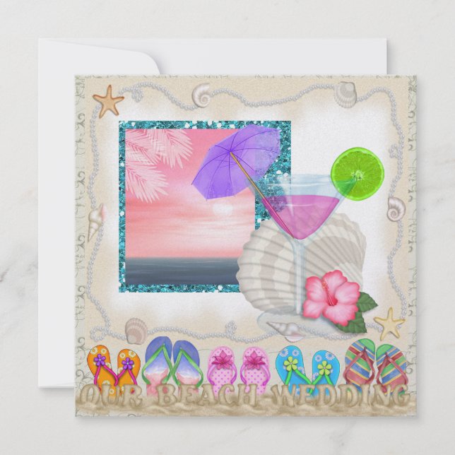 Invitación Boda de playa - SRF (Anverso)