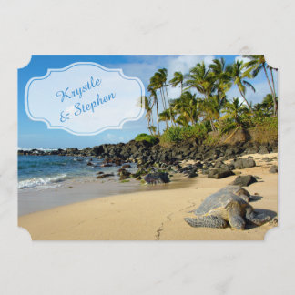 Invitación Boda de playa | Tortugas | Océano | Palmeras