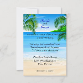 Invitación Boda de playa tropical