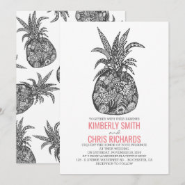 Invitación Boda de Playa Tropical de Piña