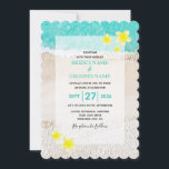 Invitación Boda de playa tropical de Plumeria Frangipani Amar<br><div class="desc">Este diseño presenta flores de frangipani amarillas / plumeria sobre un fondo de playa tropical. Un diseño tropical elegantemente enmarcado con flores frangipani amarillas y una redacción centrada. Los nombres de la novia y del novio y la fecha del boda se realzan con un color turquesa escogido en el agua...</div>