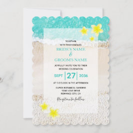 Invitación Boda de playa tropical de Plumeria Frangipani Amar