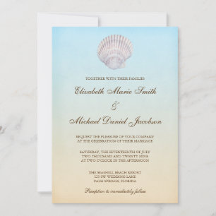 Invitación Boda de playa tropical del Seashell