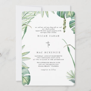 Invitación Boda de playa tropicales ambos padres