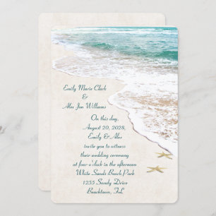 Invitación Boda de playa y pez estrella