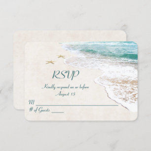 Invitación Boda de playa y pez estrella RSVP