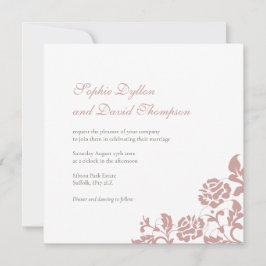 Invitación Boda de Plaza Rosa Rosa Rosa de Lace de color Dust