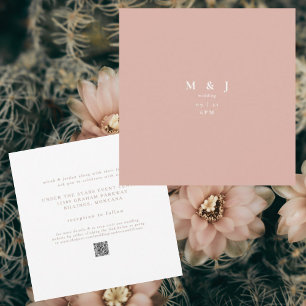 Invitación Boda de plaza rosada del desierto moderno y elegan