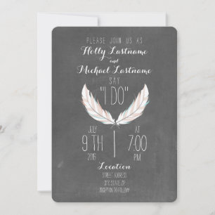 Invitación Boda de plumas inspiradas en el cartón