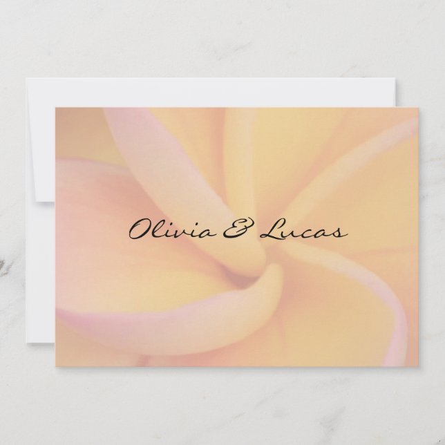 Invitación Boda de Plumeria Amarilla (Anverso)