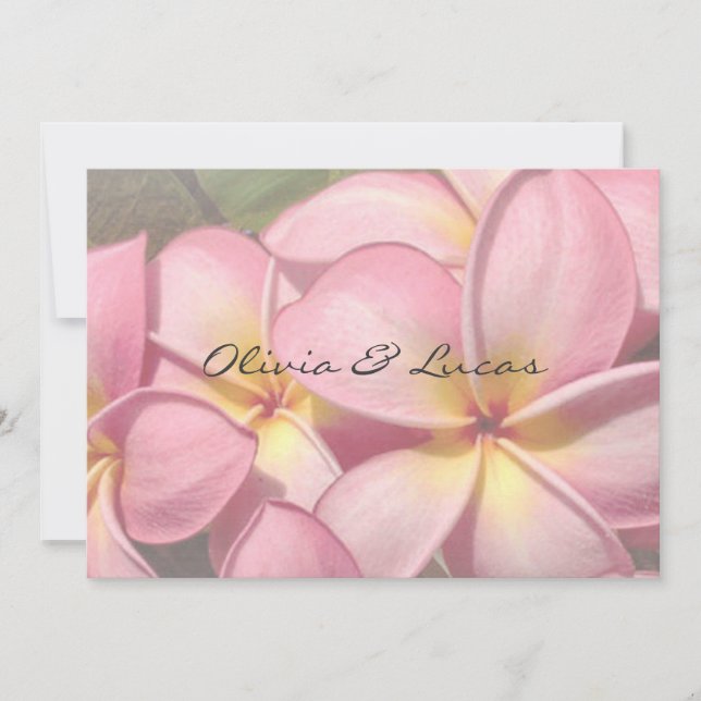 Invitación Boda de Plumeria de Flores Tropicales (Anverso)
