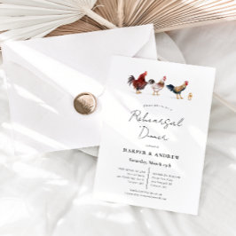 Invitación Boda de pollo de Barnyard Cena