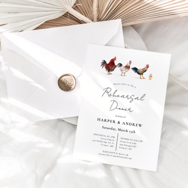 Invitación Boda de pollo de Barnyard Cena (Subido por el creador)