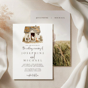 Invitación Boda de Pollo de Granja Rústica Campestre
