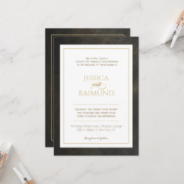 Invitación Boda de polvo dorado