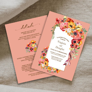 Invitación Boda De Poppies Todo En Un Colorido