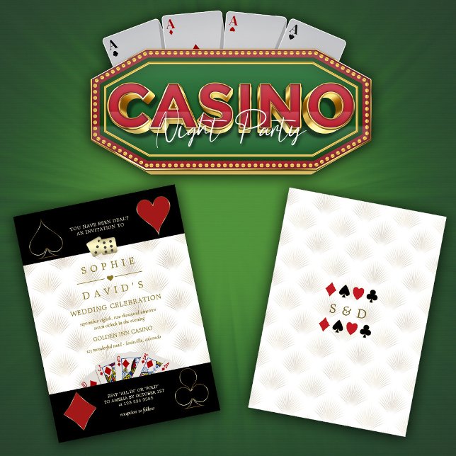 Invitación Boda de Póquer del Casino Blanco de Lujo Casino Ve (Subido por el creador)