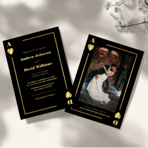 Invitación Boda de póquer del Casino Casino Casino Black Vega