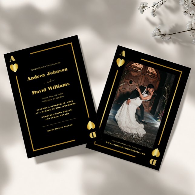Invitación Boda de póquer del Casino Casino Casino Black Vega (Subido por el creador)