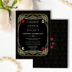 Invitación Boda de Póquer del Casino de Lujo Gatsby Las Vegas