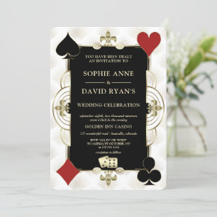 Invitación Boda de Póquer del Casino Glamorous Gold Vegas