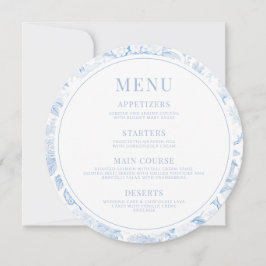Invitación Boda de porcelana azul Menú Redondo Descarga insta