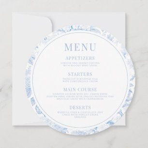 Invitación Boda de porcelana azul Menú Redondo Descarga insta