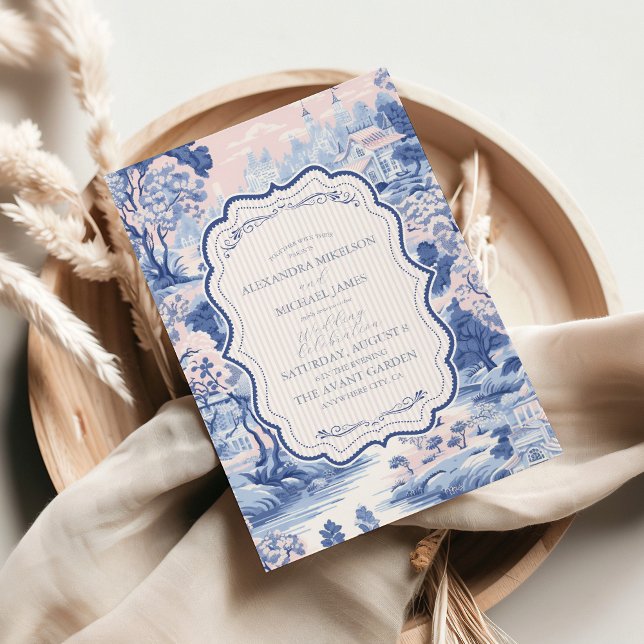 Invitación Boda de porcelana floral Chinoiserie Blue White (Subido por el creador)